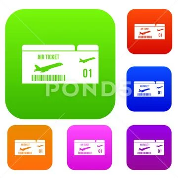 Airline boarding pass set collection Stock Illustration