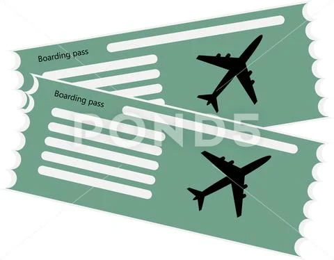 Airline boarding pass ticket Stock Illustration