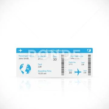 Airline Boarding Pass Ticket Illustration Stock Illustration