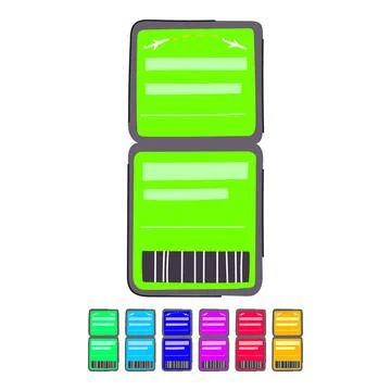 Airline boarding pass vector cartoon graphic Illustrazione stock