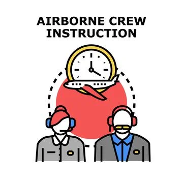 Airline crew receiving flight instruction concept Stock-Illustration