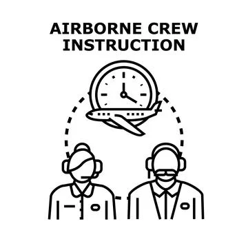 Airline crew receiving flight instruction concept Stock-Illustration