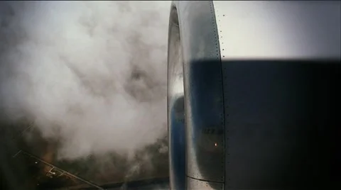 Airline-engine-clouds cu Stock Footage 1008128
