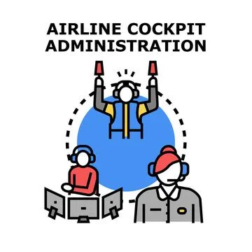 Airline flight operations administration and control concept イラスト素材