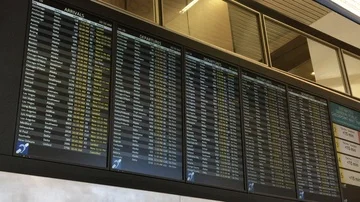 Airline flight status LCD - medium shot Stock Footage 85616640