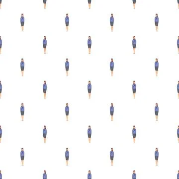 Airline hostess uniform continuous repeating pattern background Illustrazione stock