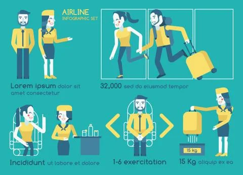 Airline infographics vector Illustrazione stock