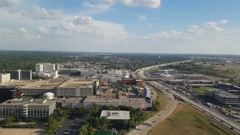 Airline passenger POV while landing at an airport in a major city Stock Footage 93345477