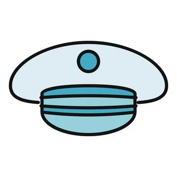 Airline pilot or captain hat uniform simple illustration Stock Illustration