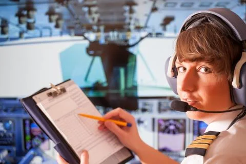 Airline pilot Stock Photos