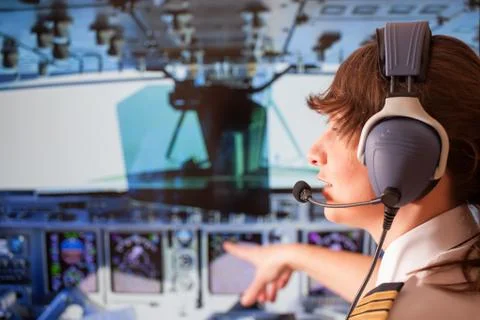 Airline pilot Stock Photos