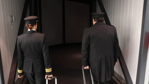 Airline pilot walk Stock Footage 104229097