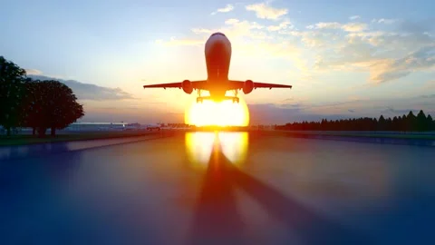 The airline plane took off Stock Footage 193989498