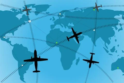 Airline route Stock Illustration