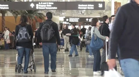 Airline terminal inside Stock Footage 1128816