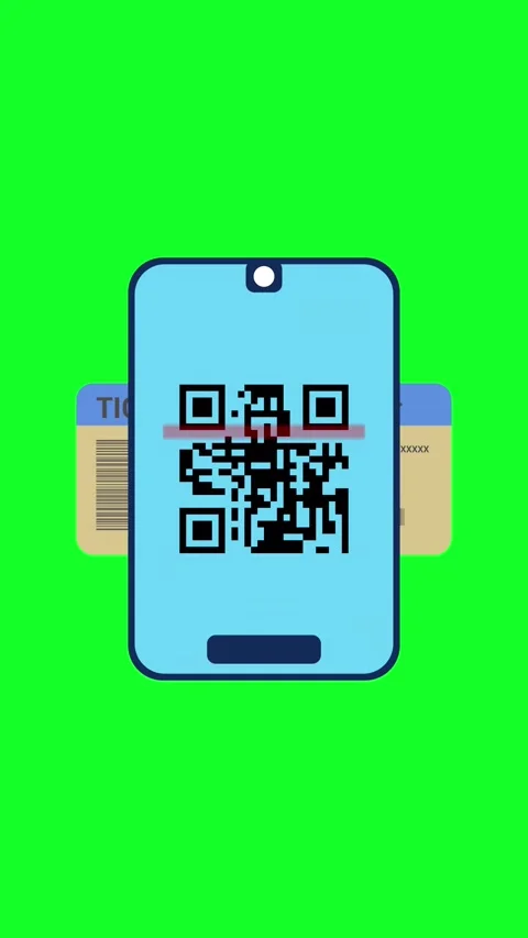Airline Ticket Barcode Scanning Animation On Green Screen Stock Footage 346565207
