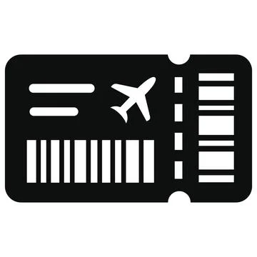 Airline Ticket Boarding Pass Vector Icon Stock Illustration