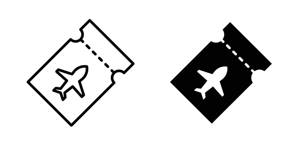 Airline ticket icon for design projects and web UI Stock Illustration