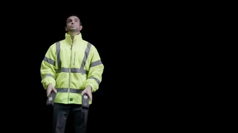 Airline worker on black background 動画素材 32720995