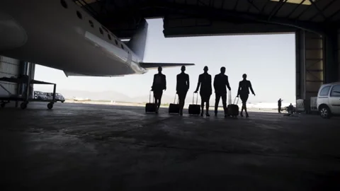 Airline workers walking Stock Footage 150468676