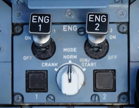Airliner Engine Start Panel Stock Photos