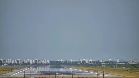 Airliner On A Final Approaching Landing Stock Footage 100248207