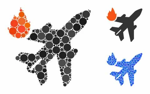 Airliner fire Composition Icon of Round Dots イラスト素材