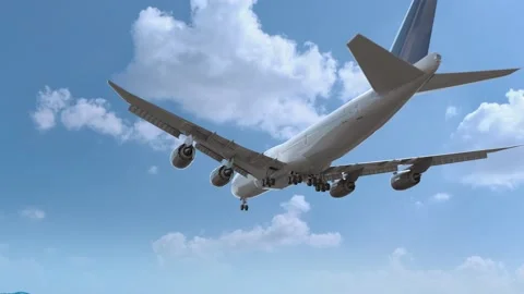 Airliner Flying and Landing Split Croatia. Airplane concept Stock Footage 229694247