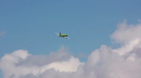 Airliner flying on the background of clouds Stock Footage 30403108