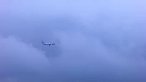 Airliner flying Stock Footage 77481579