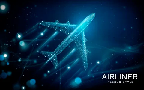 Airliner flying up to the sky Stock Illustration