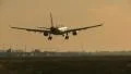 Airliner landing at dusk HD Footage