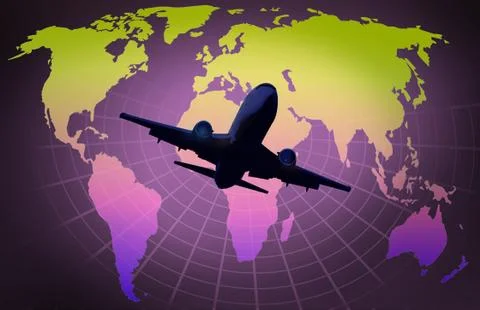Airliner landing Stock Illustration
