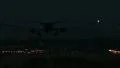 Airliner landing at night HD Footage