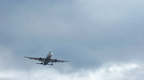 Airliner landing overhead P HD 8577 Stock Footage 1050467