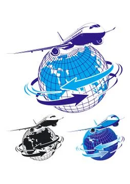 Airliner as a logo Stock Illustration