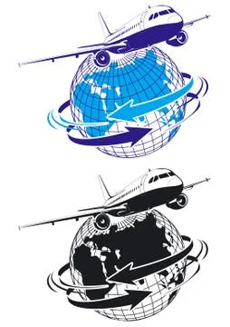Airliner as a logo Stock Illustration