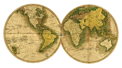 Airliner with a map in the background Stock Footage 278164