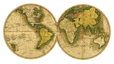 Airliner with a map in the background Stock Footage 278167