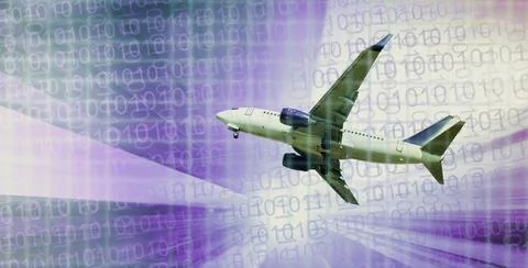 Airliner in motion on abstract background Stock Photos