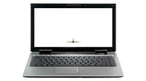 Airliner at notebook screen Stock Footage 278131