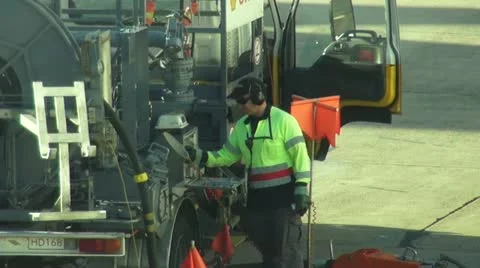 Airliner refuelling Stock Footage 10996183