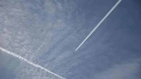 Airliner in the sky Stock Footage 95849553