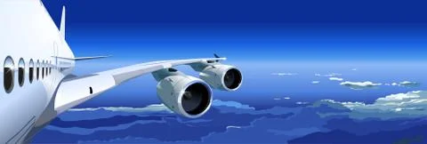 Airliner in the sky Stock Illustration