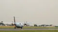 Airliner speeds up on track and takes-off gaining height HD Footage