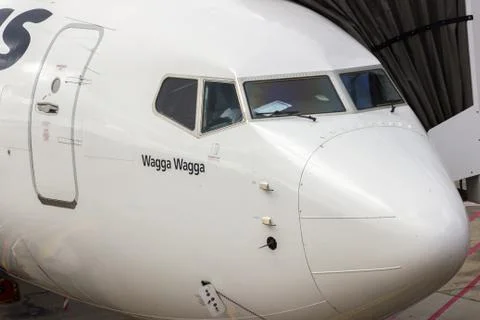 Airliners Taking Passengers Stock Photos