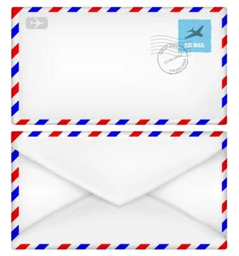 Airmail envelope with stamps. Stock Illustration