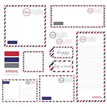 Airmail Stationery set Stock Illustration