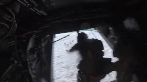 Airman fast roping from MV-22 Osprey in ... | Stock Video | Pond5