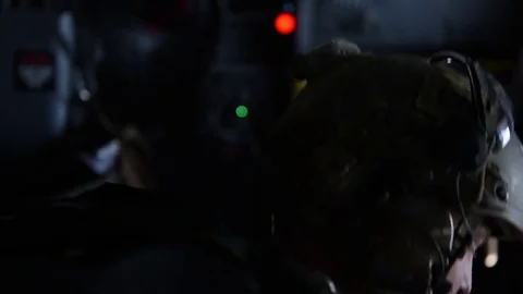 Airman securing parachute Stock Footage 83847956